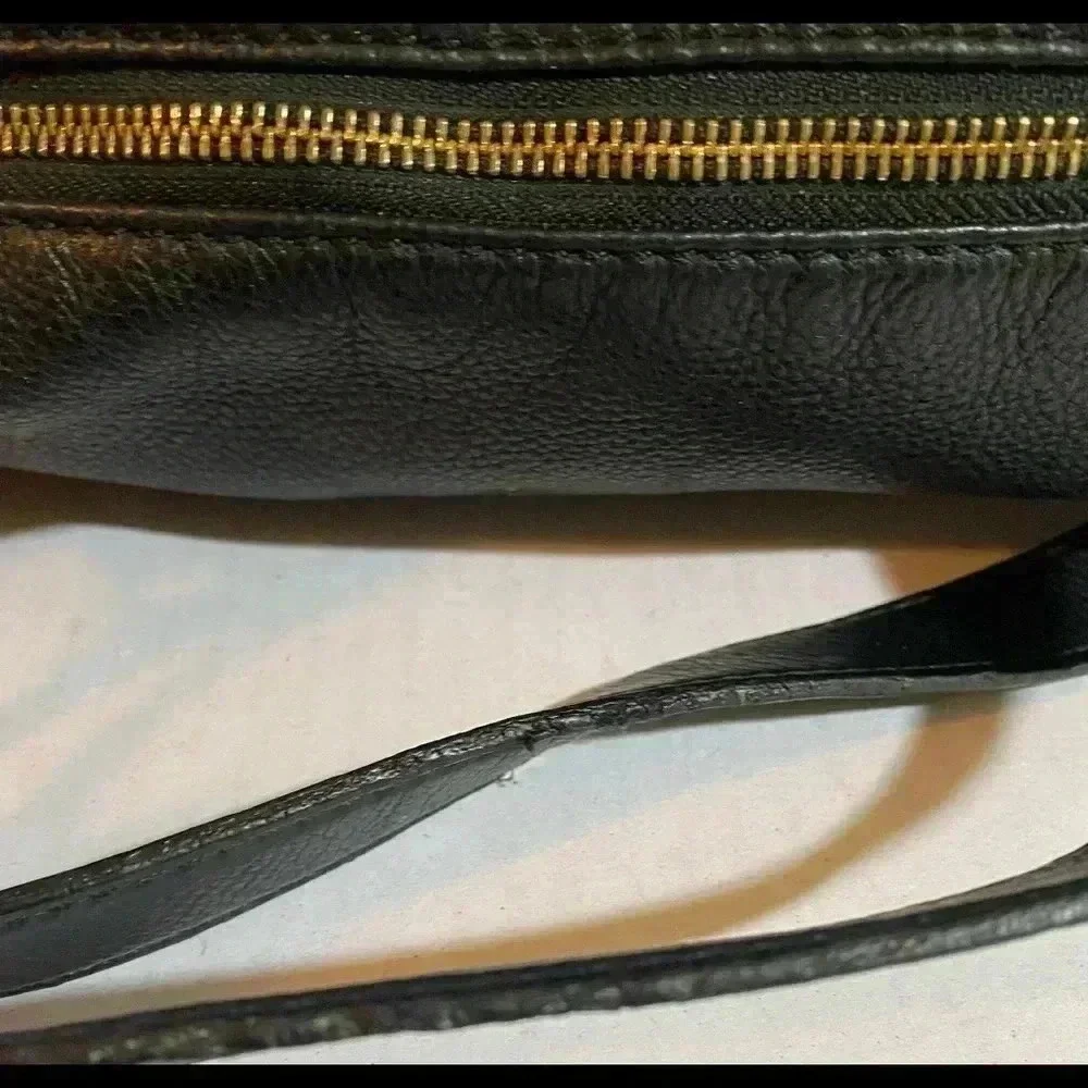 Kate spade black leather satchel handbag